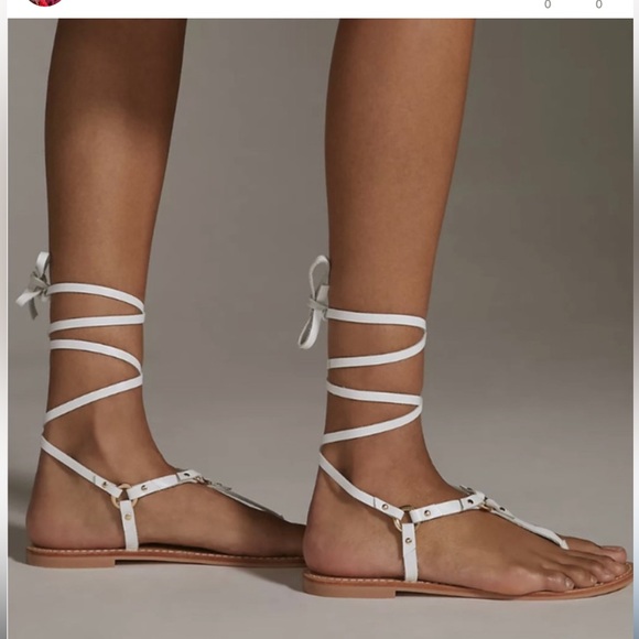 NWT pilcro leather strappy harness tie up sandals - Picture 4 of 9